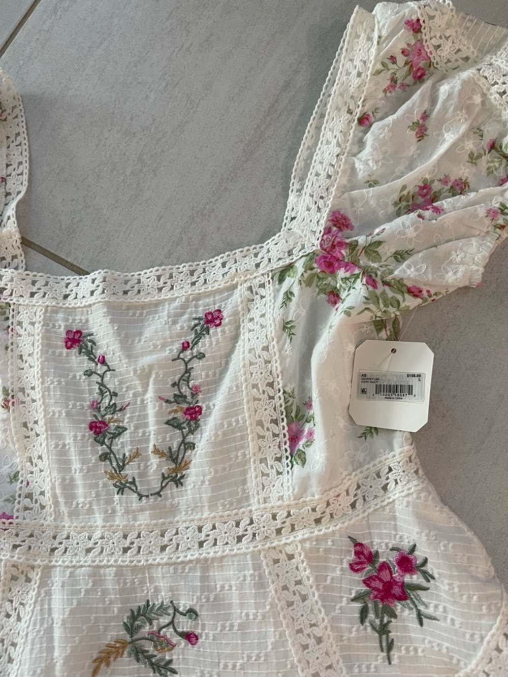 NWT Altar'd State White embroidered Mini Dress - Picture 4 of 5